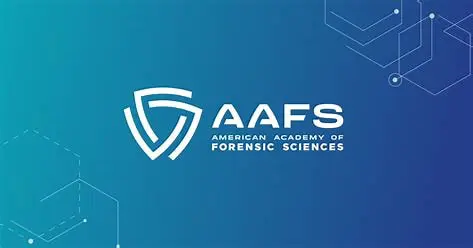 A blue background with the american academy of forensic sciences logo.
